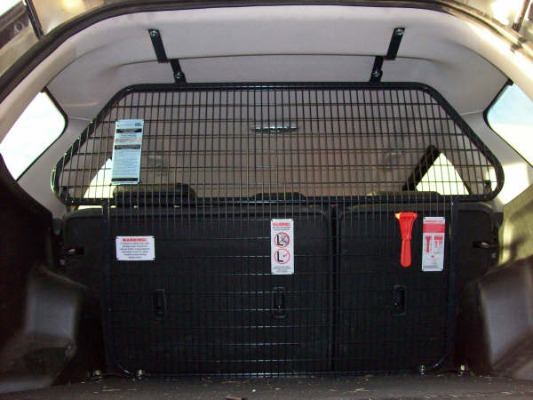 Cargo Barrier After It Was Installed In A Car